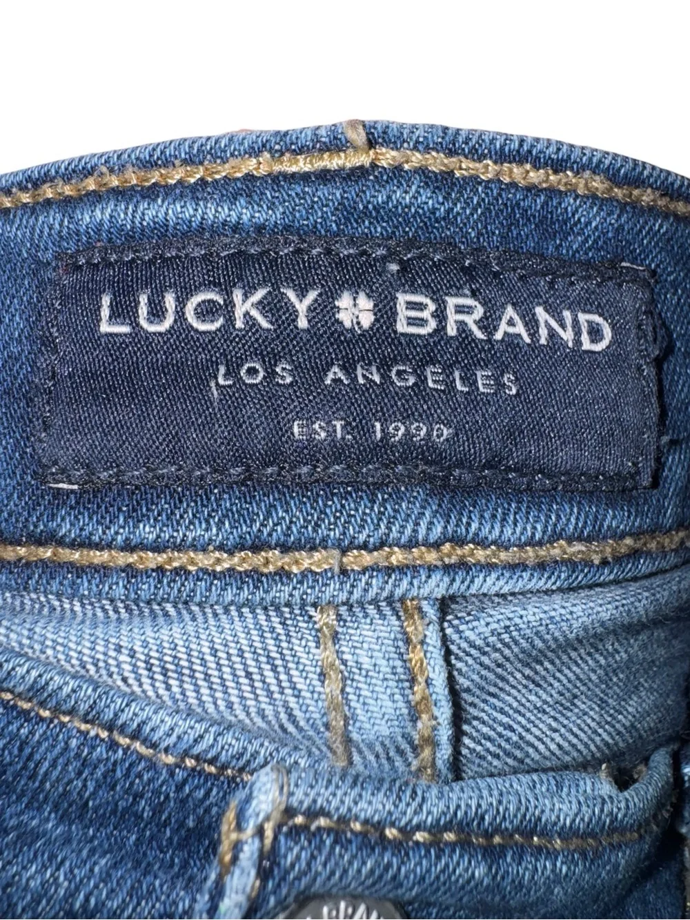 Lucky Brand Women’s Button Fly Ankle Jeans Size 6/28 Blue High Rise Raw Hem - Picture 5 of 8